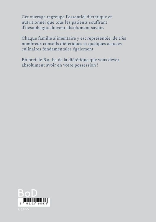Produktbild: Le b.a-ba de la di&eacute;t&eacute;tique pour l'oesophagite.
