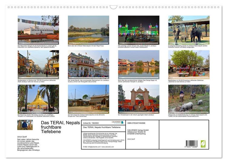 Produktbild: Das TERAI, Nepals fruchtbare Tiefebene (Wandkalender 2026 DIN A2 quer), CALVENDO Monatskalender