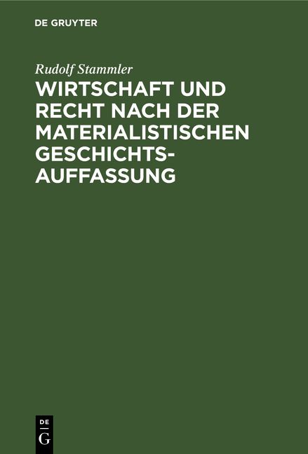 Produktbild: Wirtschaft und Recht nach der materialistischen Geschichtsauffassung