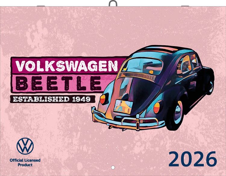 Produktbild: VW Broschürenkalender 2026 mit Illustrationen
