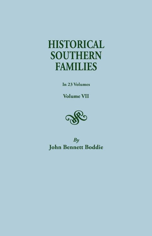 Produktbild: Historical Southern Families. in 23 Volumes. Volume VII