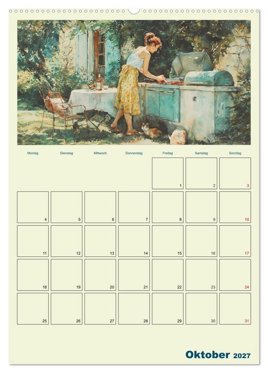 Produktbild: Frauen im Garten. Poesie im Aquarell-Stil (Wandkalender 2027 DIN A2 hoch), CALVENDO Monatskalender