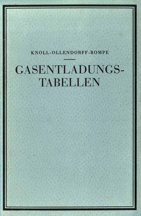 Produktbild: Gasentladungs- Tabellen