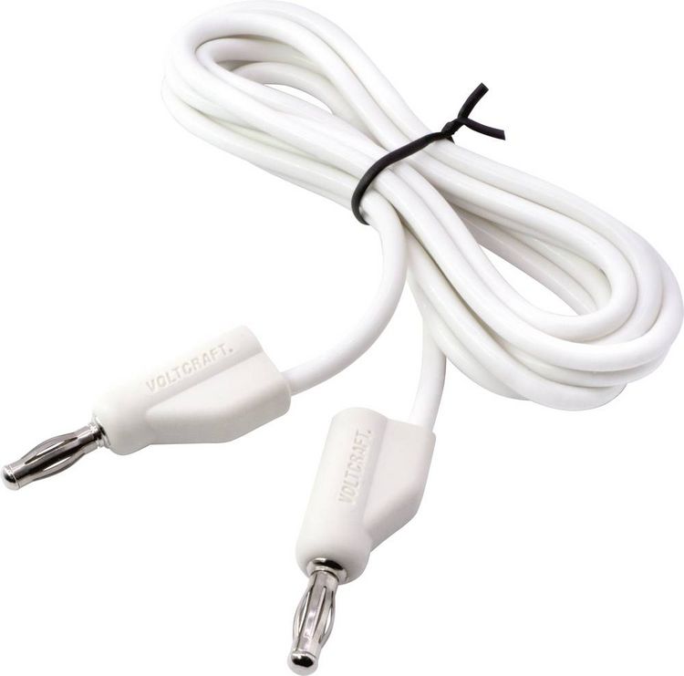 Produktbild: VOLTCRAFT MSB-300 Messleitung Lamellenstecker 4mm Silikon 1.50m Wei&szlig; 1St.