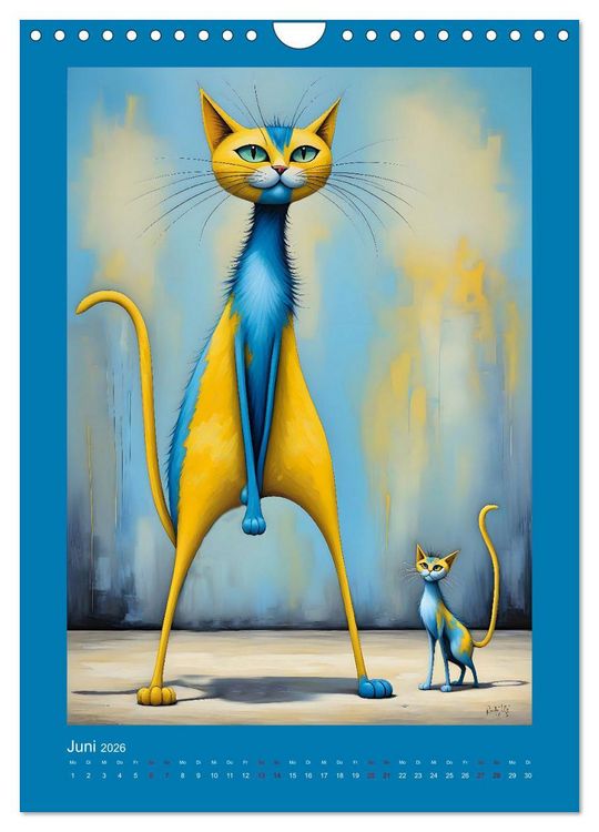 Produktbild: Buntes Katzenvolk (Wandkalender 2026 DIN A4 hoch), CALVENDO Monatskalender