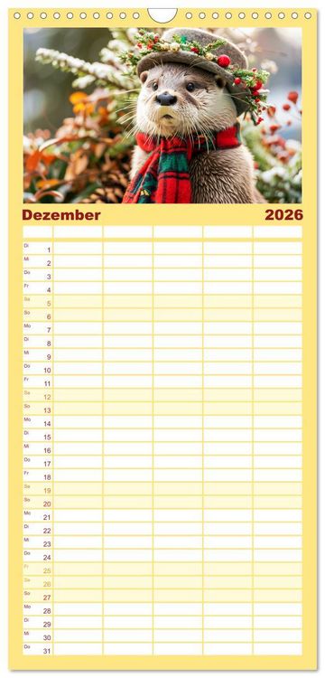 Produktbild: Familienplaner 2026 - Modische Welle im Fischotter-Land. Charme und Stil mit 5 Spalten (Wandkalender, 21 x 45 cm) CALVENDO