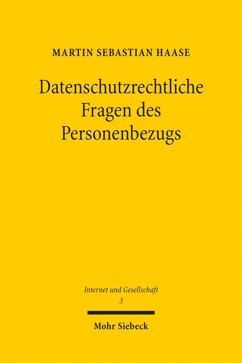 Produktbild: Datenschutzrechtliche Fragen des Personenbezugs