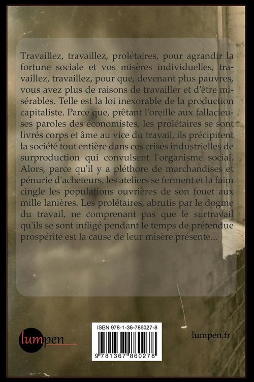 Produktbild: Le droit &agrave; la paresse
