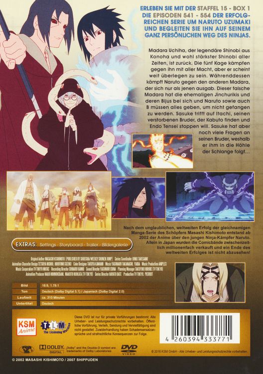Produktbild: Naruto Shippuden - Staffel 15 - Box 1 - Uncut [3 DVDs]