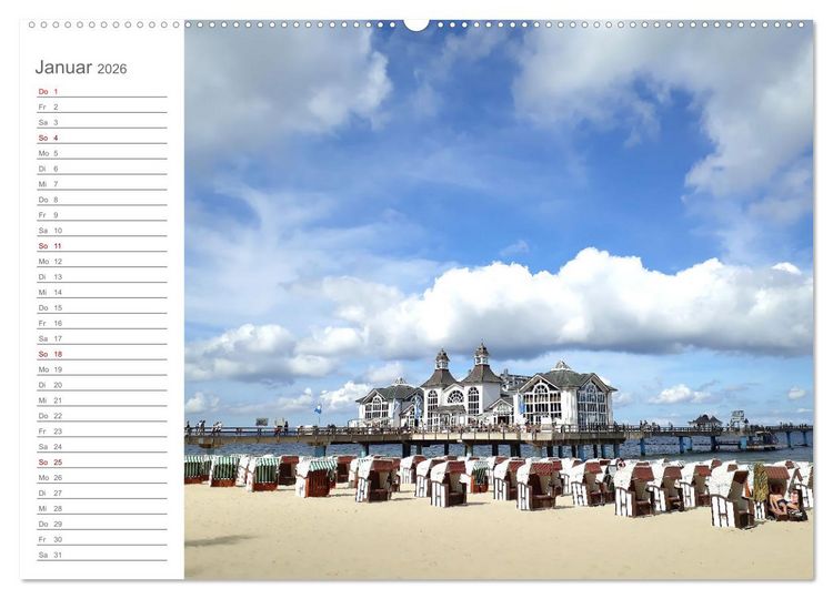 Produktbild: Fehmarn, R&uuml;gen und Usedom - Impressionen von den drei gro&szlig;en Ostseeinseln (Wandkalender 2026 DIN A2 quer), CALVENDO Monatskalender