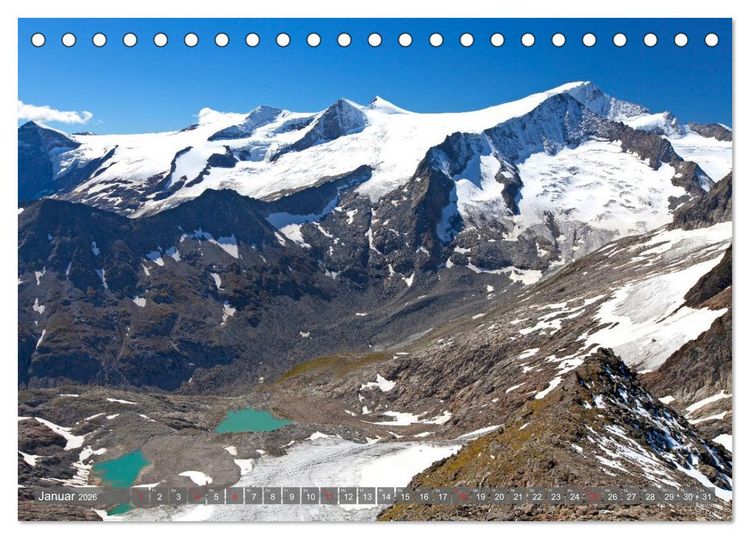 Produktbild: Berge - Gletscher - Seen (Tischkalender 2026 DIN A5 quer), CALVENDO Monatskalender