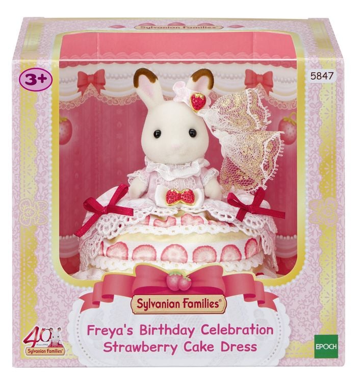 Produktbild: Sylvanian Families 5847 - 40. Jubil&auml;um: Freya im Erdbeer-Geburtstagskleid, Spielfigur