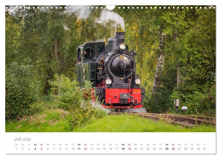 Produktbild: Schmalspurbahn Dampflok Bieberlies (Wandkalender 2026 DIN A3 quer), CALVENDO Monatskalender