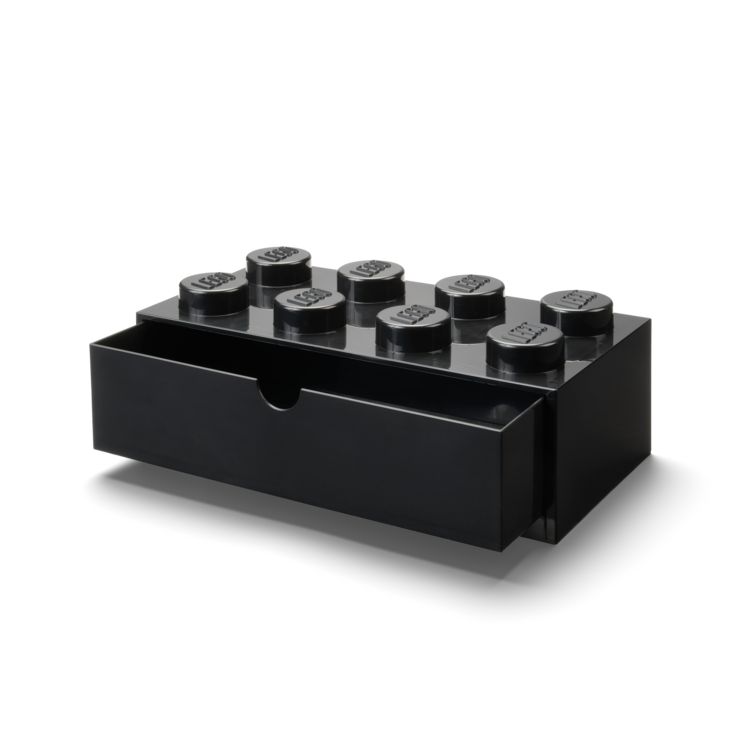 Produktbild: LEGO&reg; Schubladenelement 8 Noppen Schwarz