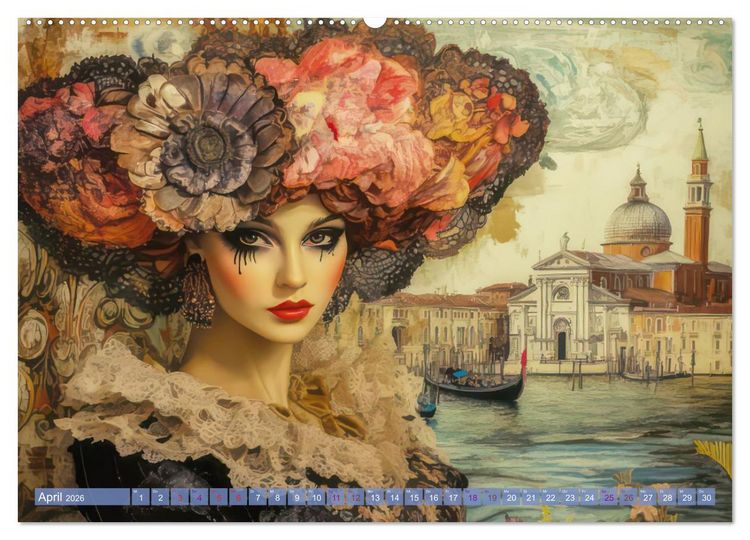 Produktbild: Pr&auml;chtiger venezianischer Stil - Mit surrealer Note (Wandkalender 2026 DIN A2 quer), CALVENDO Monatskalender