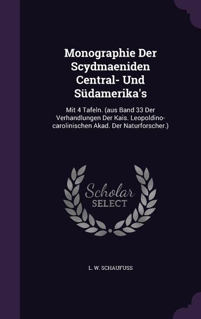 Produktbild: Monographie Der Scydmaeniden Central- Und S&uuml;damerika's