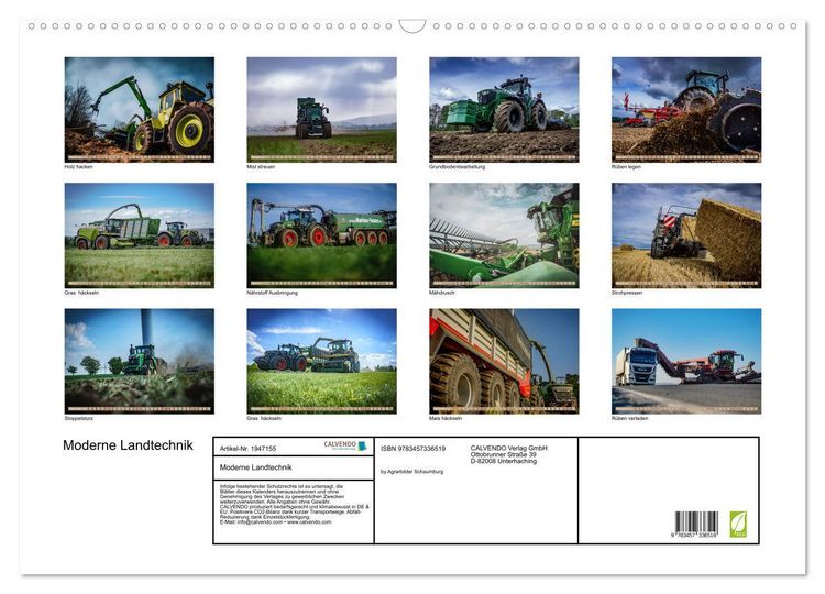 Produktbild: Moderne Landtechnik (Wandkalender 2026 DIN A2 quer), CALVENDO Monatskalender