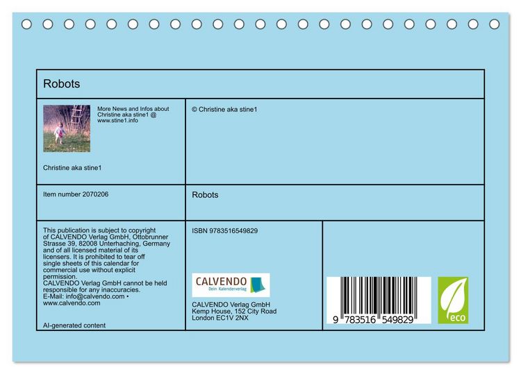 Produktbild: Robots (Desk Calendar 2026 DIN A5 landscape), CALVENDO 12 Month DeskCalendar