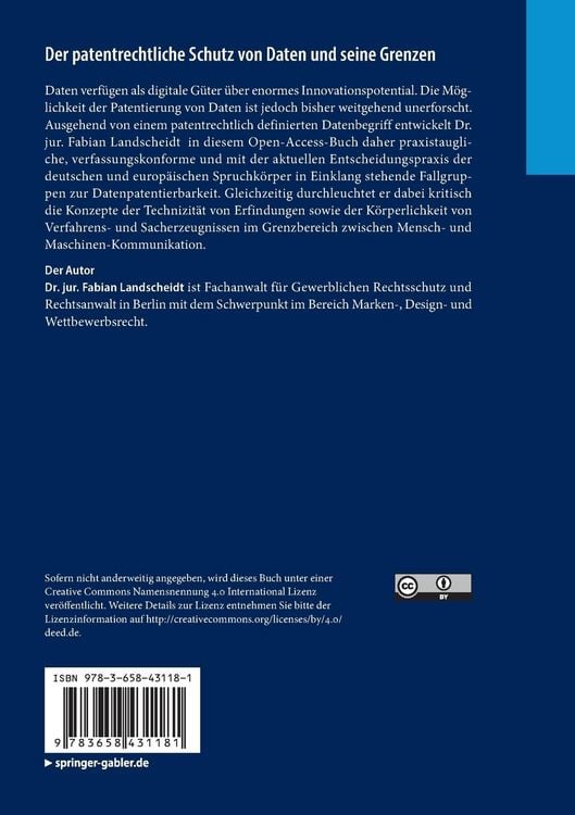 Produktbild: Der patentrechtliche Schutz von Daten und seine Grenzen