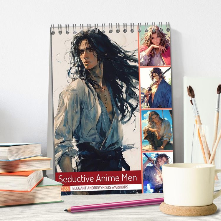 Produktbild: Seductive Anime Men (Desk Calendar 2026 DIN A5 portrait), CALVENDO 12 Month DeskCalendar