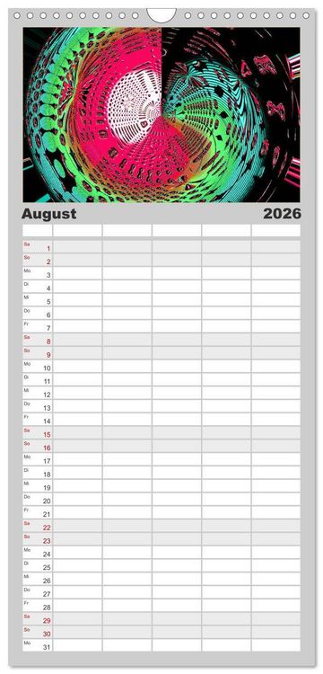 Produktbild: Familienplaner 2026 - Energie-Spiralen mit 5 Spalten (Wandkalender, 21 x 45 cm) CALVENDO