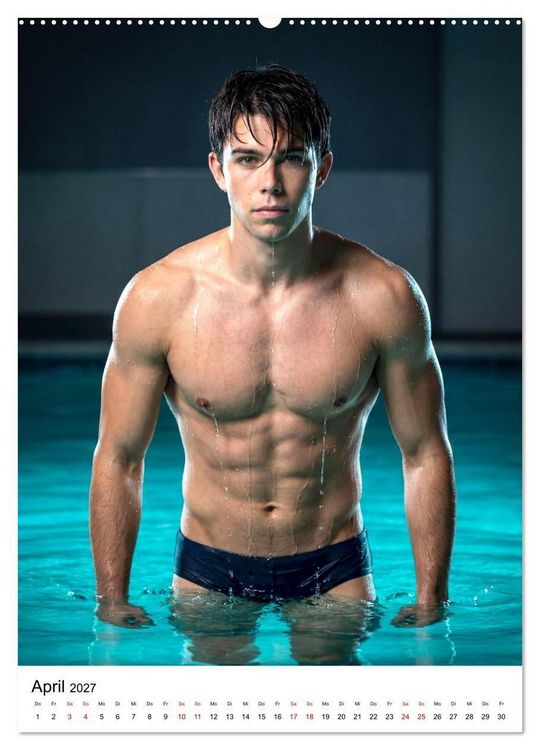 Produktbild: Im Bann des Wassers - Athletische &Auml;sthetik m&auml;nnlicher Schwimmer (Wandkalender 2027 DIN A2 hoch), CALVENDO Monatskalender