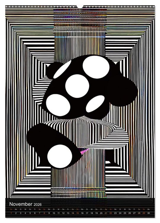 Produktbild: OP Art Nichts f&uuml;r schwache Augen (Wandkalender 2026 DIN A2 hoch), CALVENDO Monatskalender