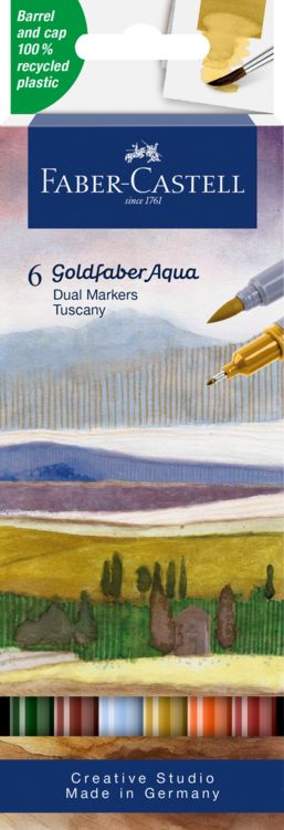 Produktbild: Faber-Castell Tuschestift Dual Marker Goldfaber Aqua, Toskana, 6er Set