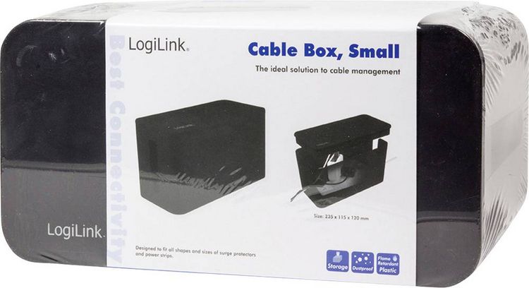 Produktbild: LogiLink KAB0060 Kabel-Geh&auml;use 115 x 235 x 120 Kunststoff Schwarz 1 St.