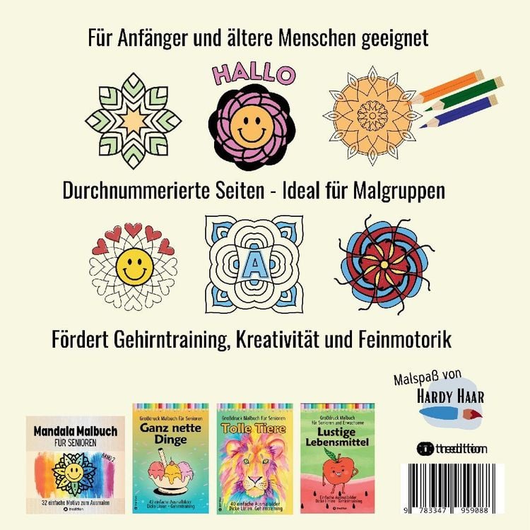 Produktbild: Mandala Malbuch f&uuml;r Senioren 32 einfache Motive zum Ausmalen F&ouml;rdert Entspannung, Feinmotorik und Gehirntraining Erwachsene, Demenzpatienten Weihnacht