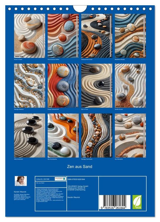 Produktbild: Zen aus Sand (Wandkalender 2026 DIN A4 hoch), CALVENDO Monatskalender