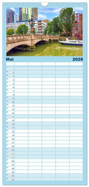 Produktbild: Familienplaner 2026 - Rotterdam - modern und pulsierend mit 5 Spalten (Wandkalender, 21 x 45 cm) CALVENDO