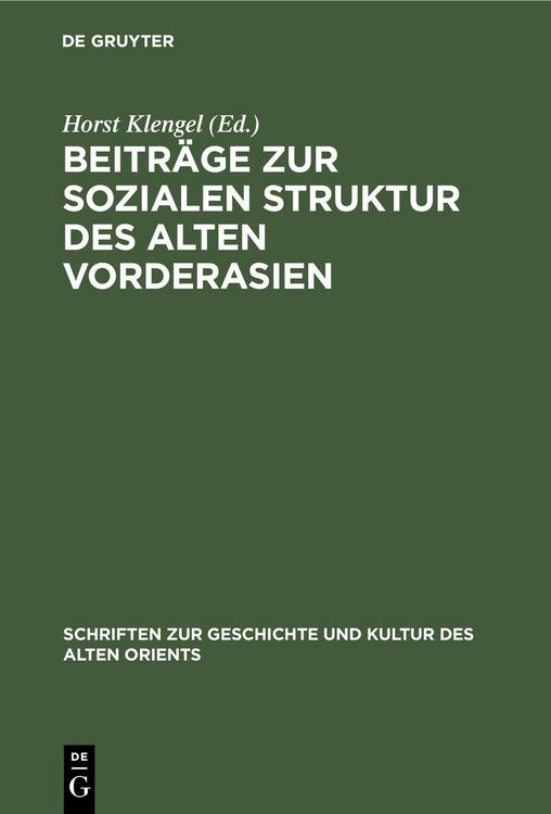 Produktbild: Beitr&auml;ge zur sozialen Struktur des Alten Vorderasien
