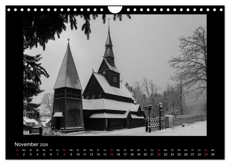 Produktbild: Harz-Bilder in monochrome (Wandkalender 2026 DIN A4 quer), CALVENDO Monatskalender