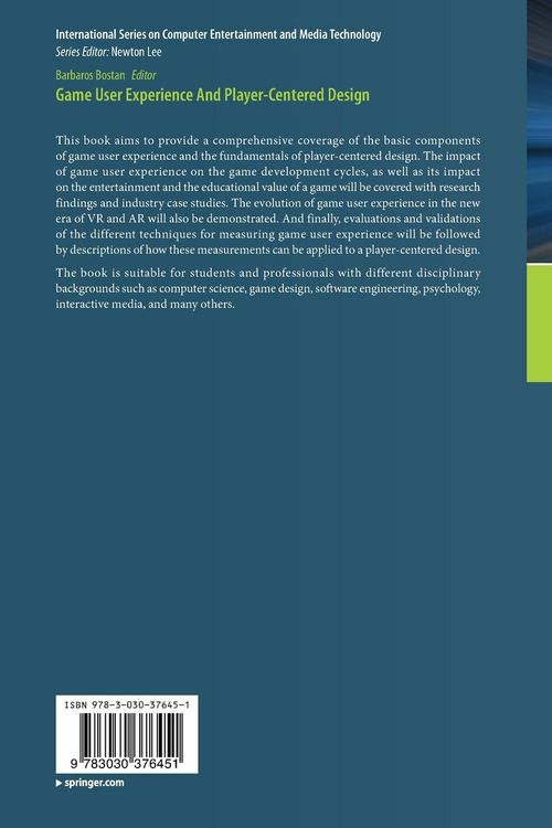 Produktbild: Game User Experience And Player-Centered Design