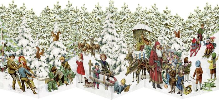 Produktbild: Mini-Adventskalender-Sortiment - Nostalgische Leporello-Karten