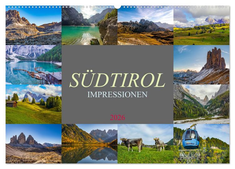 Produktbild: S&uuml;dtirol Impressionen (Wandkalender 2026 DIN A2 quer), CALVENDO Monatskalender