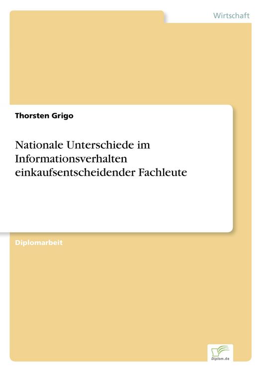 Produktbild: Nationale Unterschiede im Informationsverhalten einkaufsentscheidender Fachleute