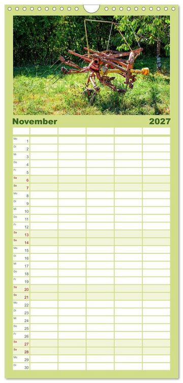 Produktbild: Familienplaner 2027 - Landmaschinen im Dornr&ouml;schenschlaf mit 5 Spalten (Wandkalender, 21 x 45 cm) CALVENDO