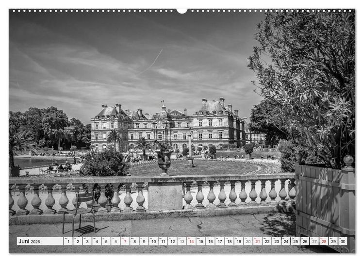 Produktbild: PARIS Monochrome Impressionen (hochwertiger Premium Wandkalender 2026 DIN A2 quer), Kunstdruck in Hochglanz