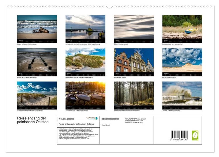 Produktbild: Reise entlang der polnischen Oststee (hochwertiger Premium Wandkalender 2027 DIN A2 quer), Kunstdruck in Hochglanz