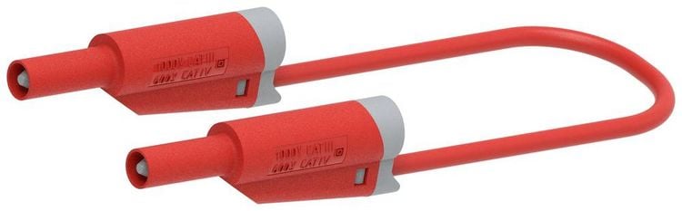 Produktbild: Electro PJP 2710-IEC-CD1-25R Messleitung Lamellenstecker 4 mm Lamellenstecker 4 mm 25 cm Rot 1 St.