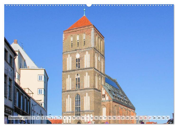 Produktbild: Hansestadt Rostock Historischer Stadtkern bis Warnem&uuml;nde (Wandkalender 2026 DIN A2 quer), CALVENDO Monatskalender