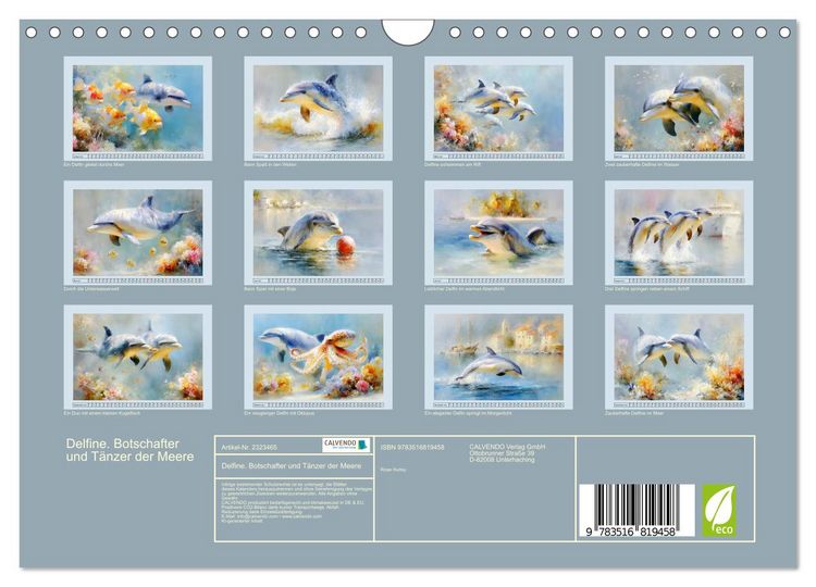 Produktbild: Delfine. Botschafter und T&auml;nzer der Meere (Wandkalender 2027 DIN A4 quer), CALVENDO Monatskalender