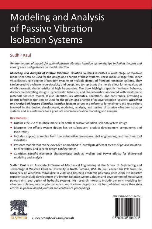 Produktbild: Kaul, S: Modeling and Analysis of Passive Vibration Isolatio