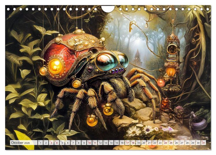 Produktbild: Magische Wesen im Zauberland - Fantasie-Tiere im Steampunk-Kalender (Wandkalender 2026 DIN A4 quer), CALVENDO Monatskalender