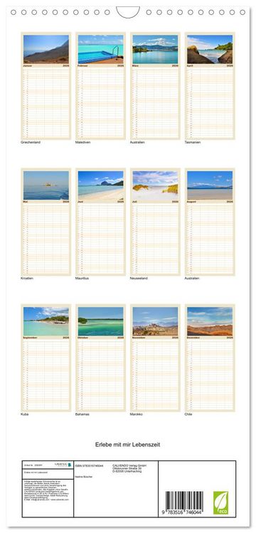 Produktbild: Familienplaner 2026 - Erlebe mit mir Lebenszeit mit 5 Spalten (Wandkalender, 21 x 45 cm) CALVENDO