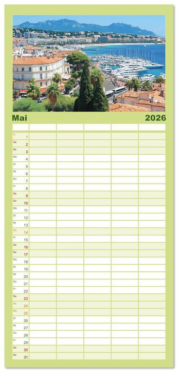 Produktbild: Familienplaner 2026 - Die Magie S&uuml;dfrankreichs mit 5 Spalten (Wandkalender, 21 x 45 cm) CALVENDO