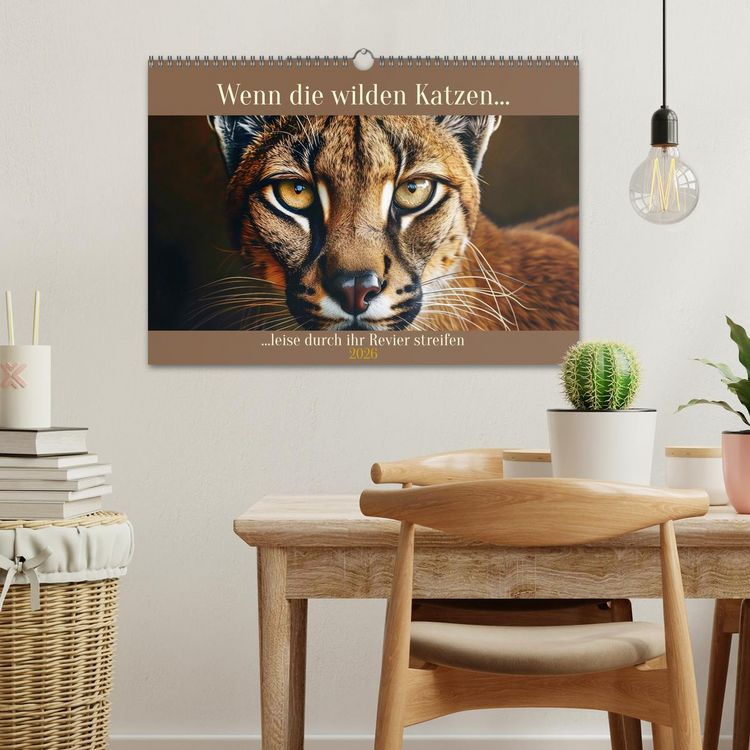 Produktbild: Wenn die wilden Katzen leise durch ihr Revier streifen (Wandkalender 2026 DIN A3 quer), CALVENDO Monatskalender