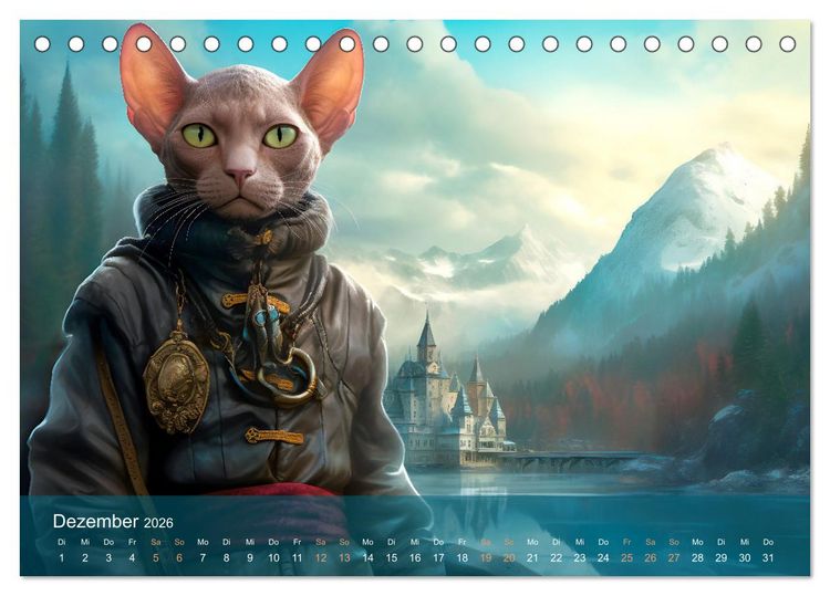 Produktbild: Charaktiere Katzen dieser Welt (Tischkalender 2026 DIN A5 quer), CALVENDO Monatskalender